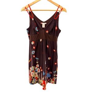 Forever 21 Floral Empire Waist Midi Dress‎ Cottagecore Boho Y2K V-Neck Small